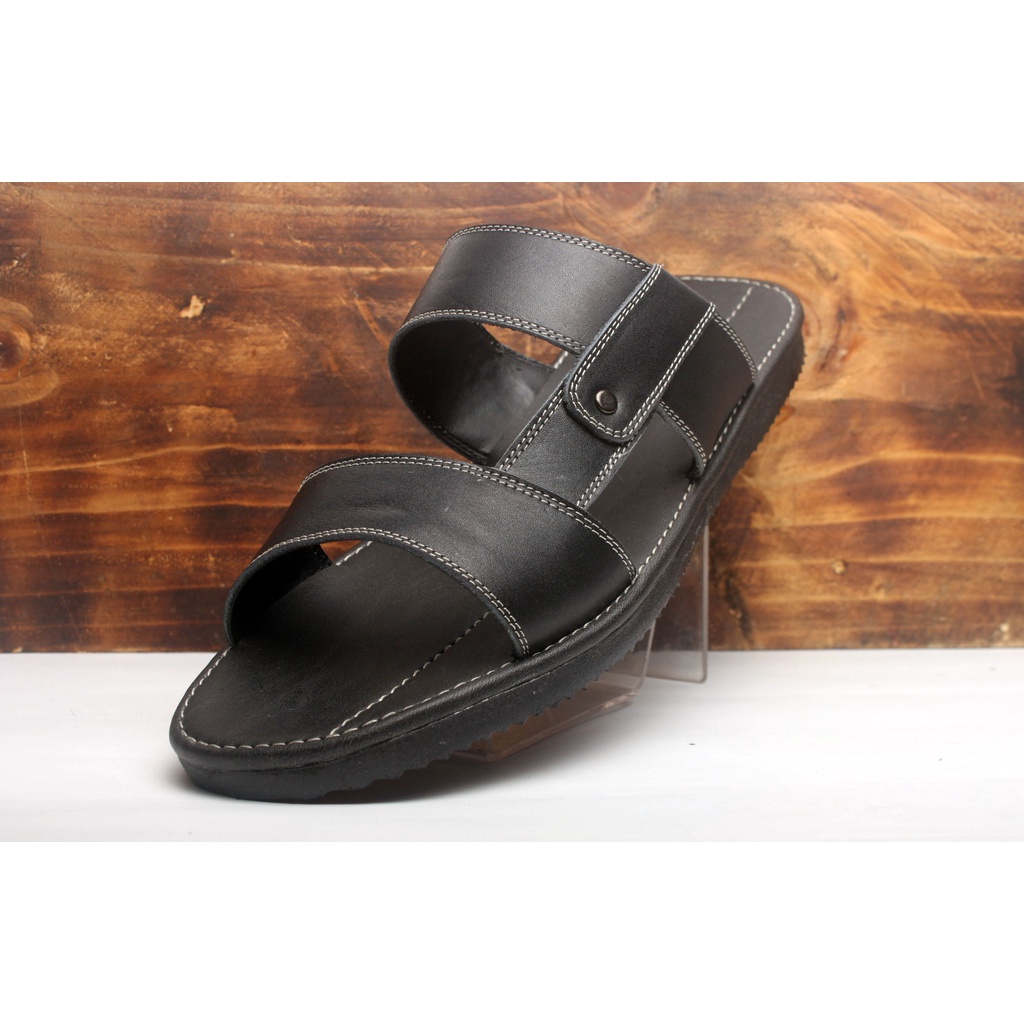 Sandal Pria Kulit Asli Rasheda Series Gr 01 Sendal Slide Selempang Jumbo