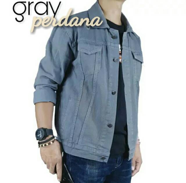 Jaket jeans levis pria warna bahan tebal