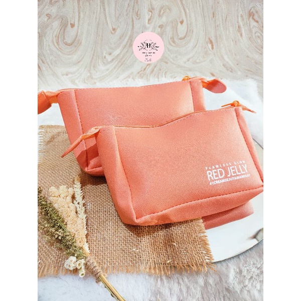 ( READY ) POUCH RED JELLY MS GLOW DOMPET RED JELLY WARNA PINK ORANGE PEACH REDJELLY MSGLOW COD