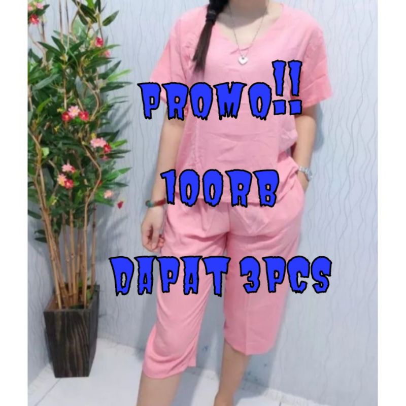 Setelan baju celana terbaru // setelan andin rayon polos lengan pendek // setelan wanita andin jumbo
