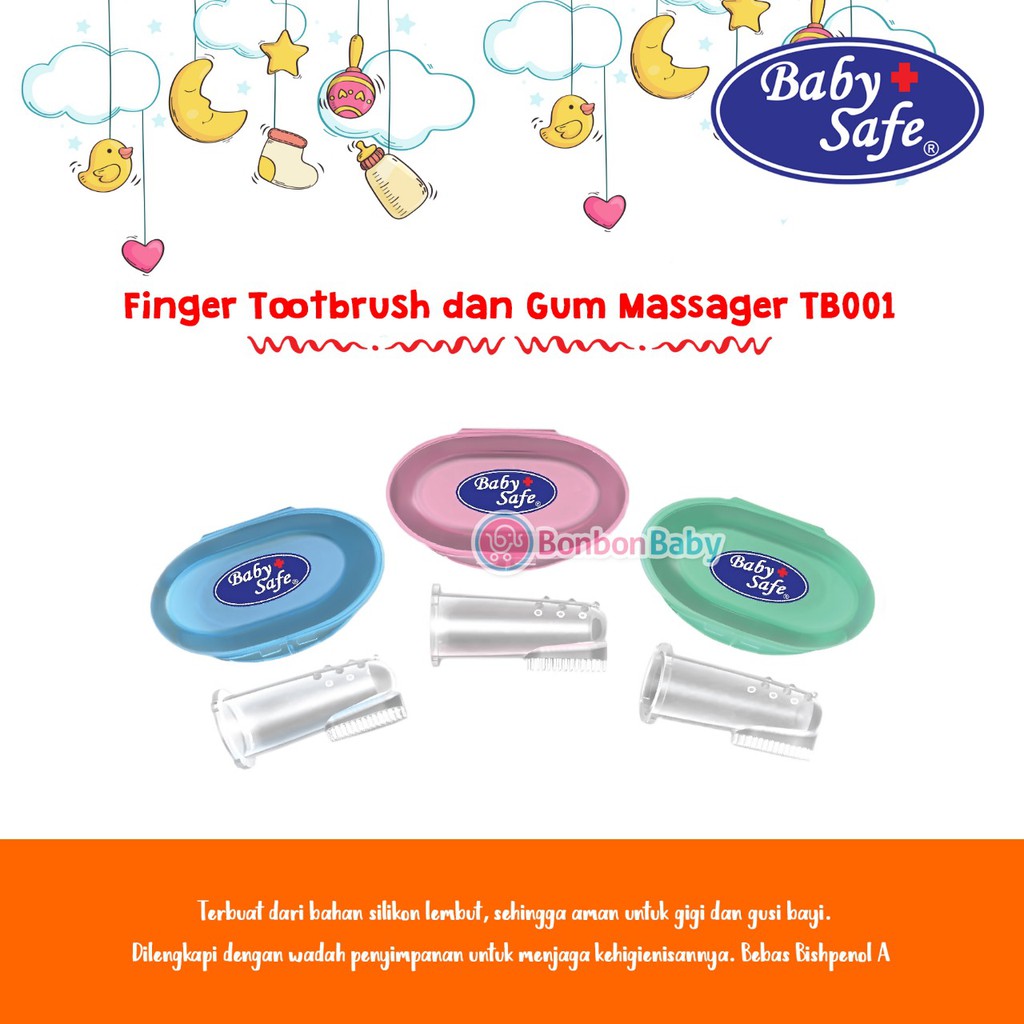 Sikat lidah Babysafe Finger Toothbrush Gum Massager TB001