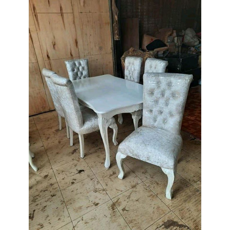 meja kursi makan kayu mahogany putih sofa mebel