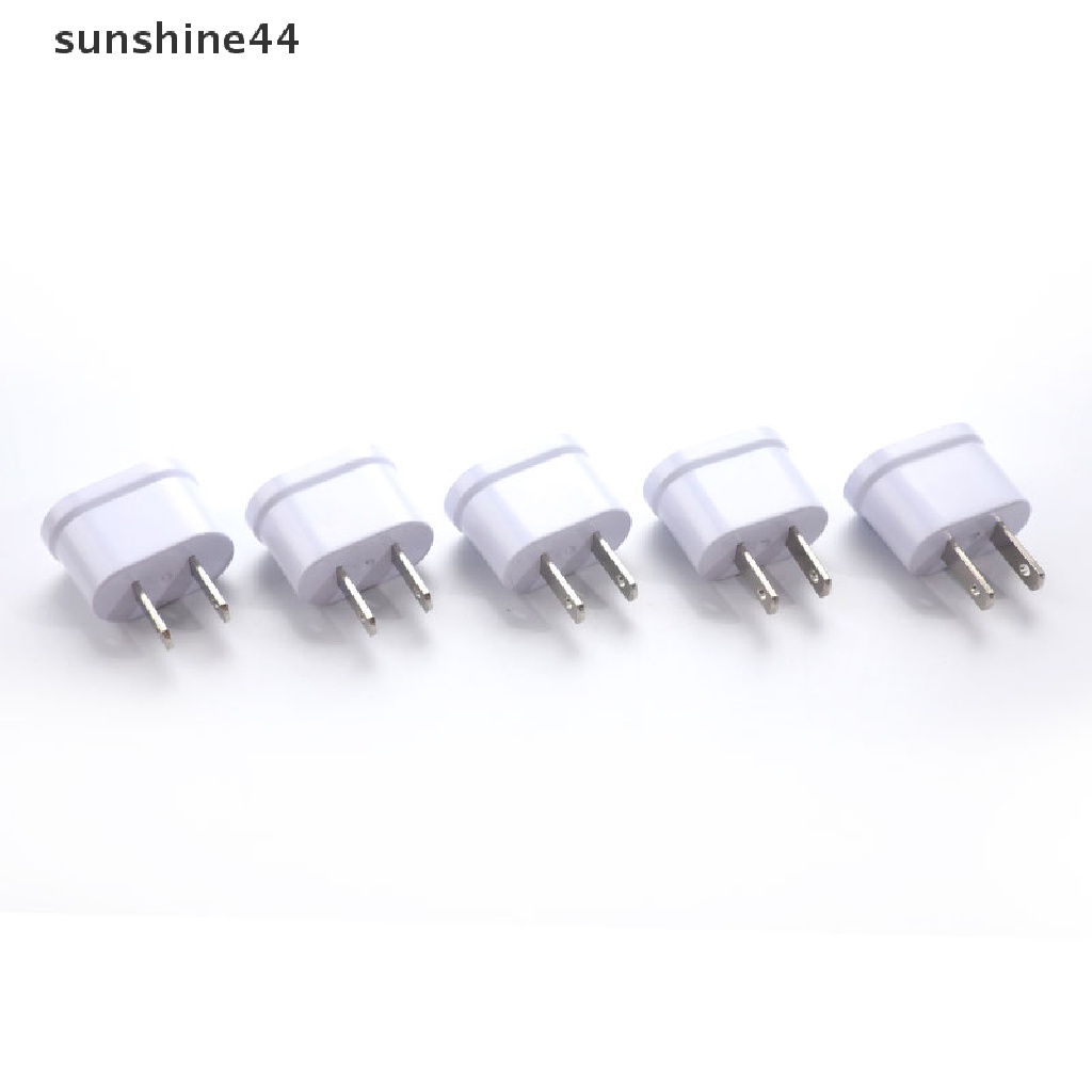 Sunshine Adapter Konverter Plug US Ke EU Bentuk Bulat &amp; Flat Dual Fungsi