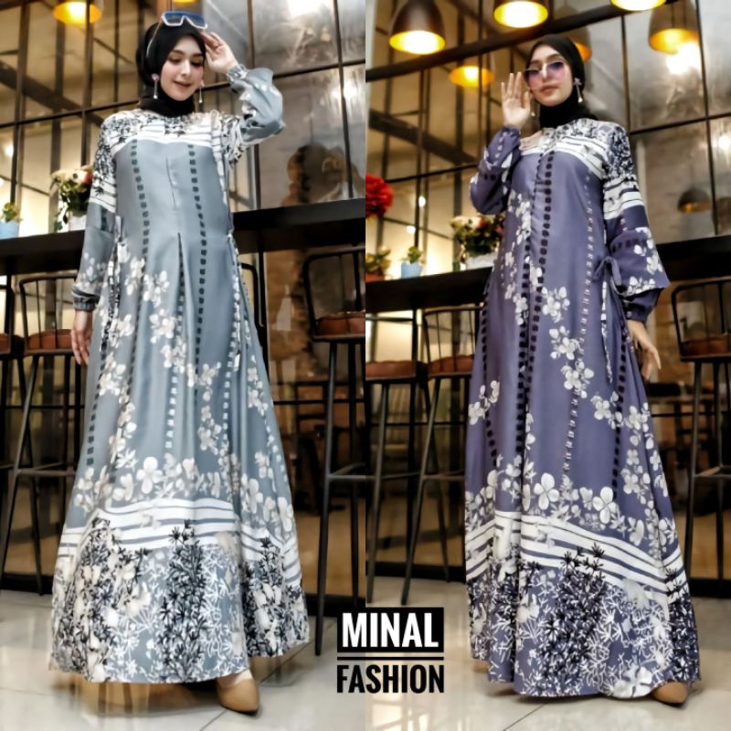 (Jumbo Ori Ready) Gamis Silky Mutif Dress Kya/ Model Gamis Terbaru 2023 / Gamis simple elegan / Sepl