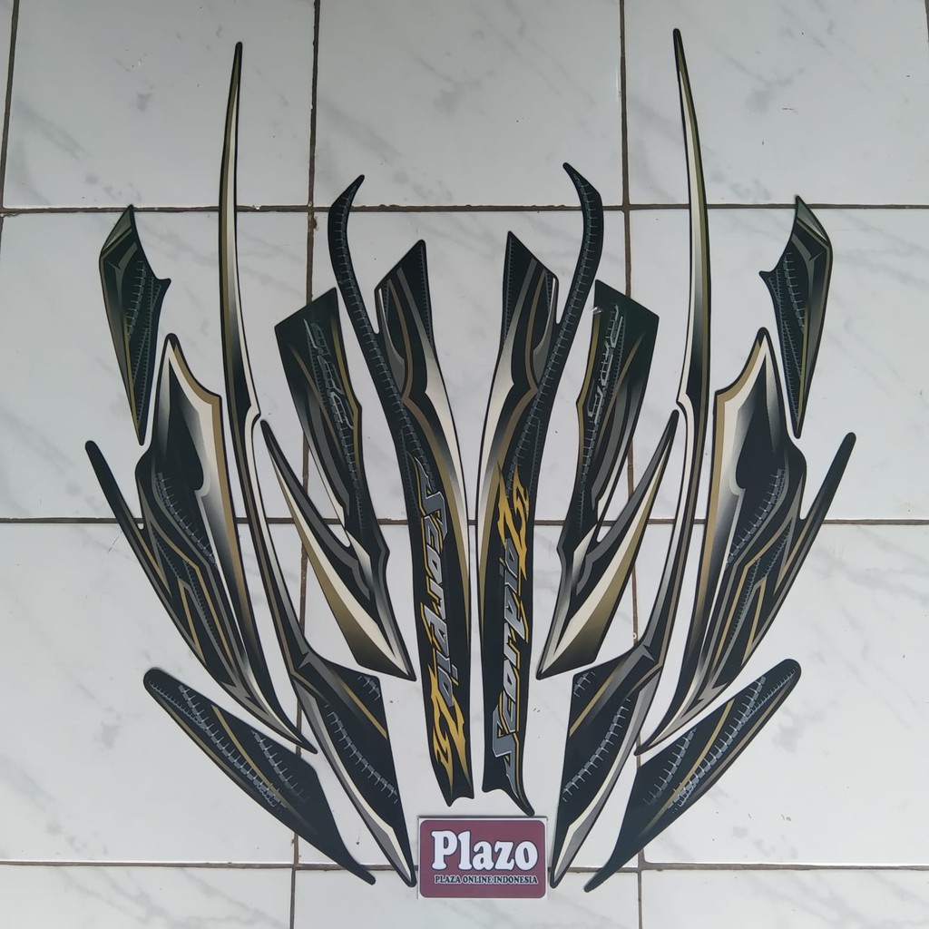 stiker yamaha scorpio z 2010 hitam-gold