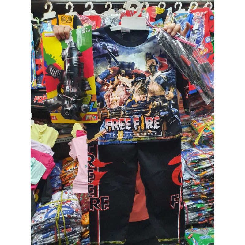 SETELAN KAOS BAJU ANAK FF FREE FIRE GAMING 1-10 tahun BEST SELLER