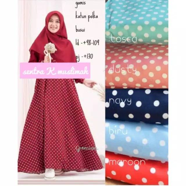 Gamis Katun Polkadot