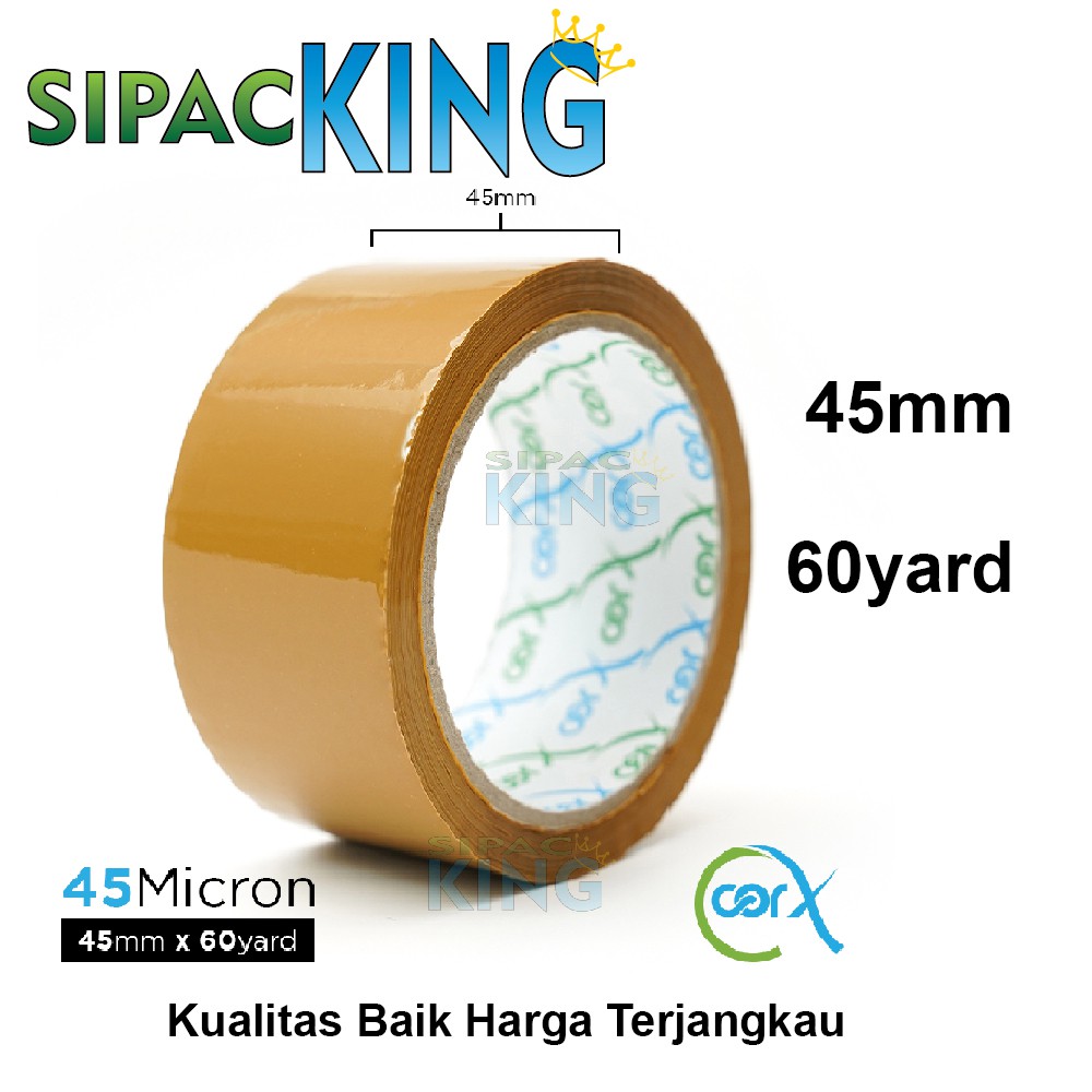 

LAKBAN CORX COKLAT TERMURAH 45mm X 60 yard
