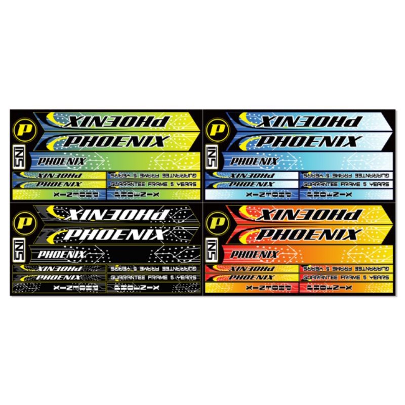 stiker sepeda bmx 12 16 18 isi 4 Phoenix anti air