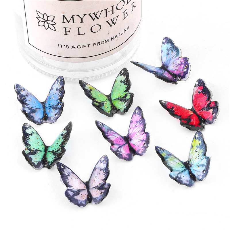 2pcs / Lot Cetakan Resin Bentuk Kupu-Kupu Bahan Silikon Ukuran 21x22mm Untuk Dekorasi Dinding Butterfly