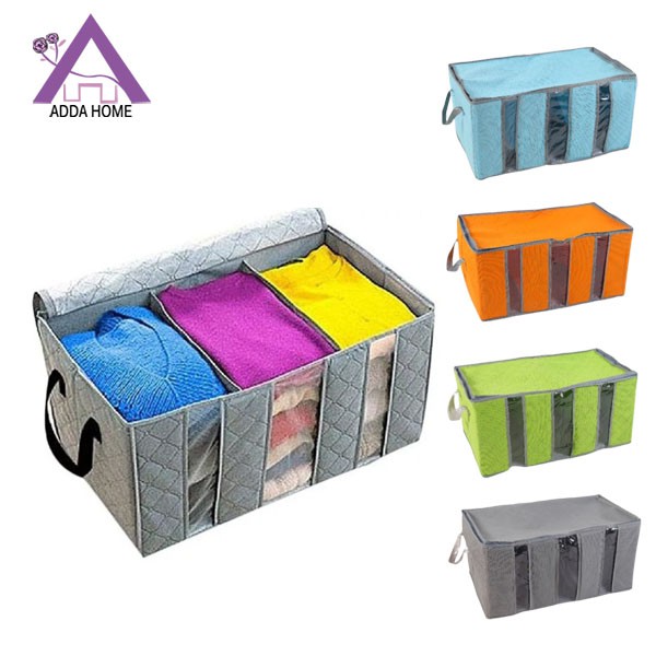 Adda Home - Bamboo Storage Box Tempat Penyimpanan Organizer Pakaian 65x35x30cm