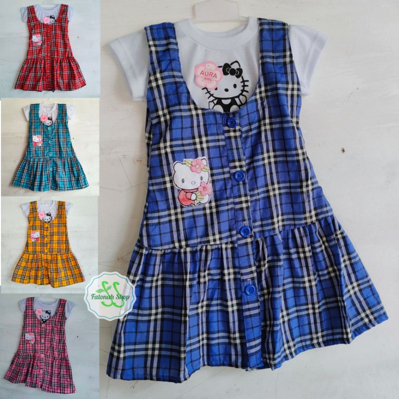 Overall 2 3 tahun outer anak cewek kodokan baju putih anak perempuan viral unik ( overall Fazako )