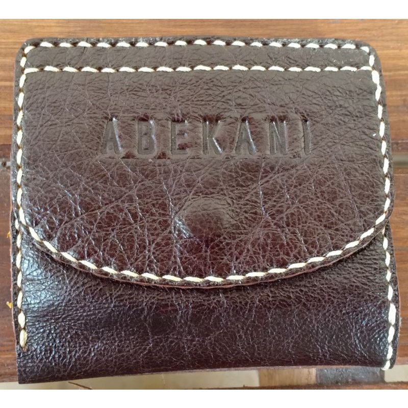 coin wallet kancing dark brown kulo Abekani New