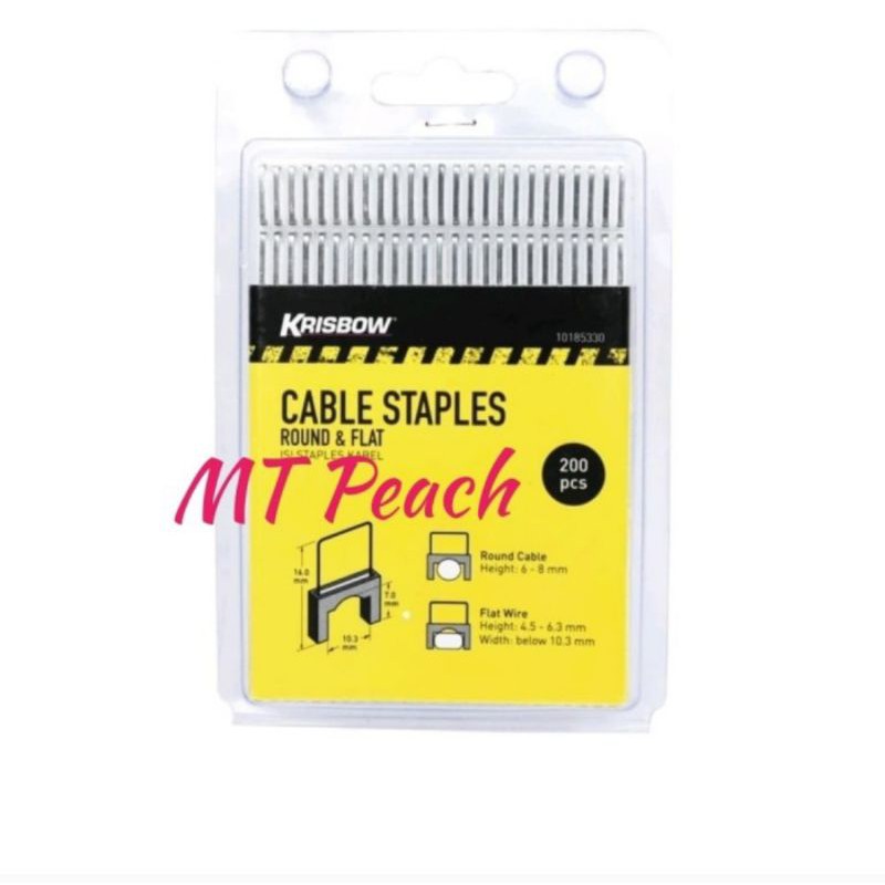 

KRISBOW SET STAPLES KABEL 200PCS ROUND & FLAT CABLE STAPLES