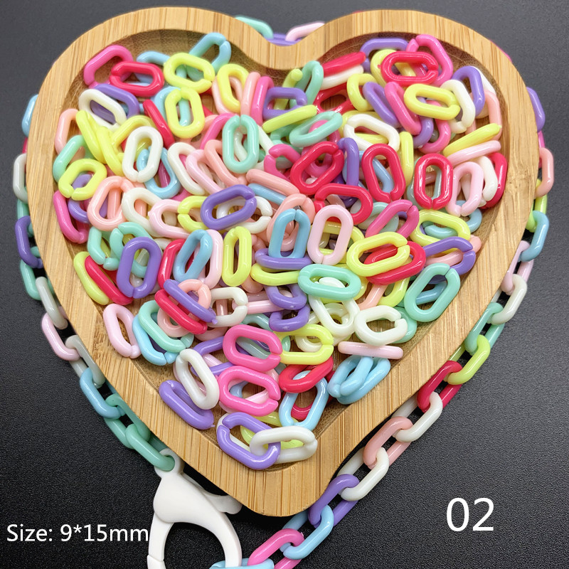 50pcs / Lot Manik-Manik Akrilik Warna Macaron Untuk Membuat Perhiasan Gelang / Kalung Diy