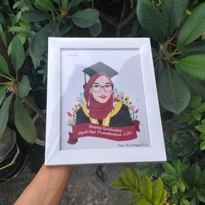 

Termurah Sketsa Wajah 10R Single \U002F Kado Wisuda \U002F Kado Ultah \U002F Kado Nikah - Putih