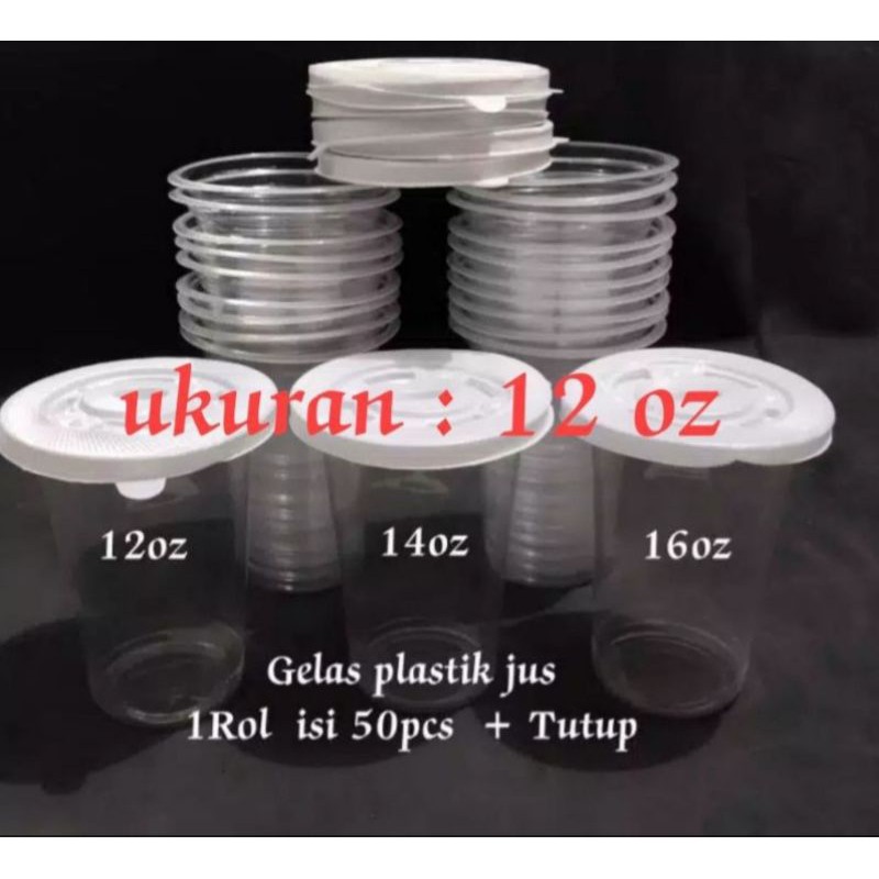 Dome Lid Tutup Gelas Cup Cembung 10oz 12oz 14oz 16oz Isi 50pcs