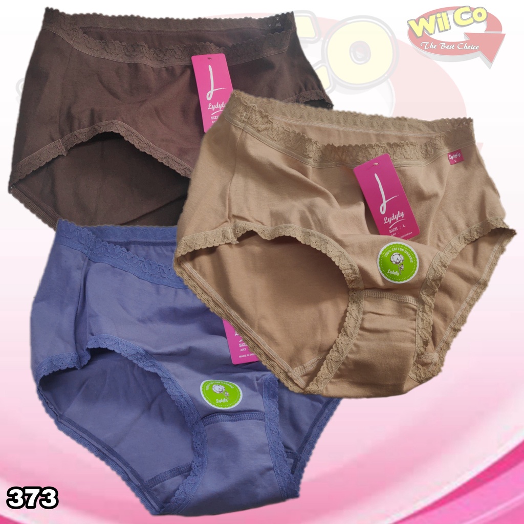 K373 - (Harga Per 1 Potong) CELANA DALAM WANITA PAKAIAN WANITA PAKAIAN DALAM KATUN BRAND LYDYLY SIZE M - 3L