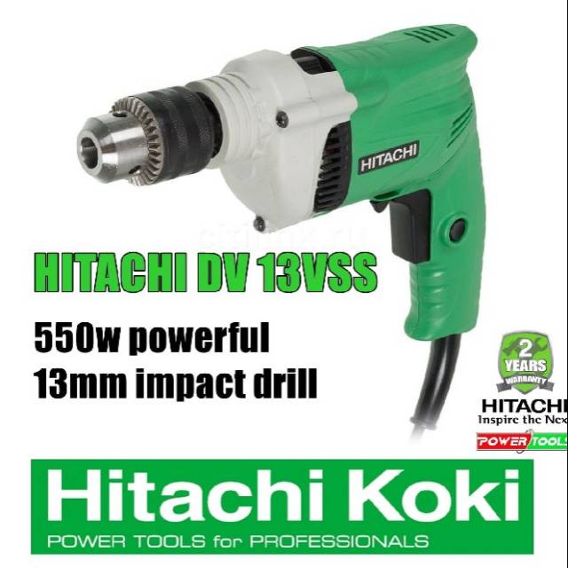 Mesin Bor Tembok Hitachi DV13VSS/ Impact Drill Hitachi 13mm/ Mesin Bor Murah Heavy Duty