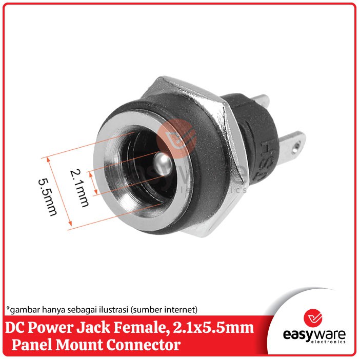 Socket DC Mur Socket DC Panel Mount 2.1x5.5mm DC Power Jack Female