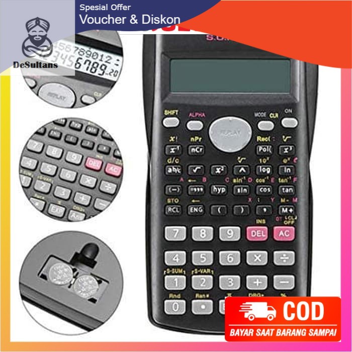 

KALKULATOR MULTIFUNGSI SCIENTIFIC CALCULATOR 2 LINE DISPLAY