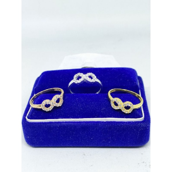 CINCIN PERAK ASLI SILVER 925 LAPIS EMAS/CINCIN INFINITY MATA PUTIH/ASLI SILVER/FASHION WANITA