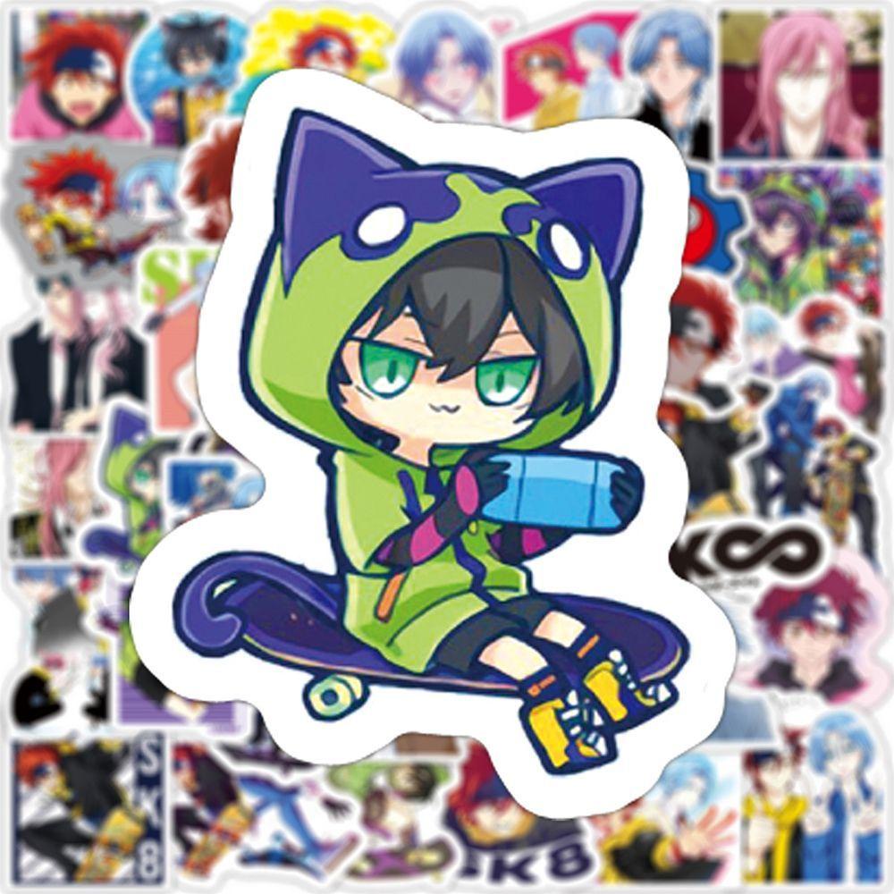 [Elegan] Sk8 the Anime Stiker Decal 50Pcs Koper DIY Dekorasi Ponsel Stiker Mainan Anak Notebook Dekorasi PVC Stiker Skateboard Dekorasi Tahan Air Sticker