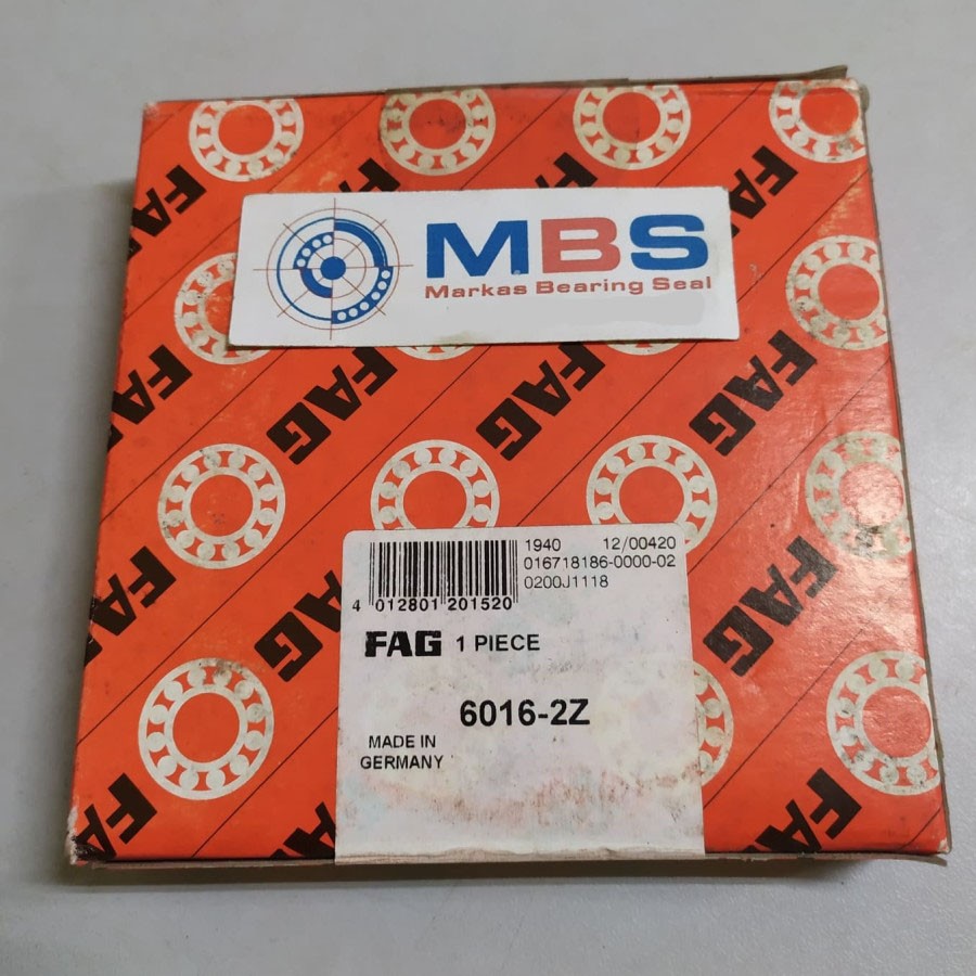 BEARING 6016 2Z 80 x 125 x 22 mm 6016 ZZ 6016ZZ