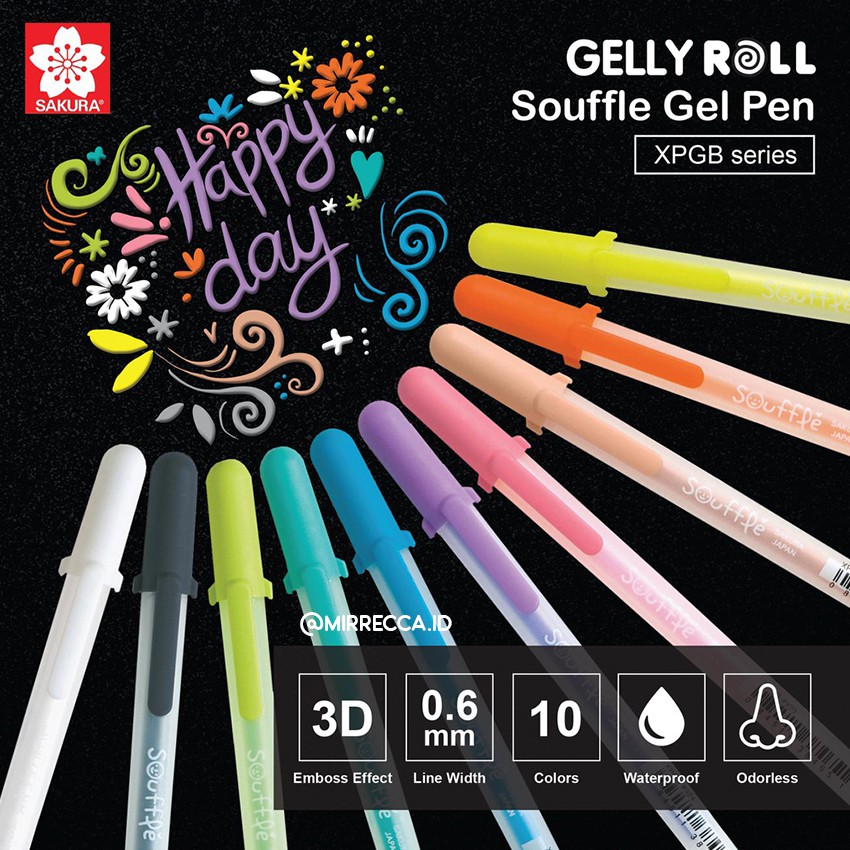 

PULPEN GEL SAKURA SOUFFLE 10 WARNA PASTEL CREAMY GELLY ROLL