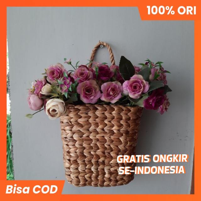 Pot Gantung Anyaman Eceng Gondok, Cover Pot Eceng.