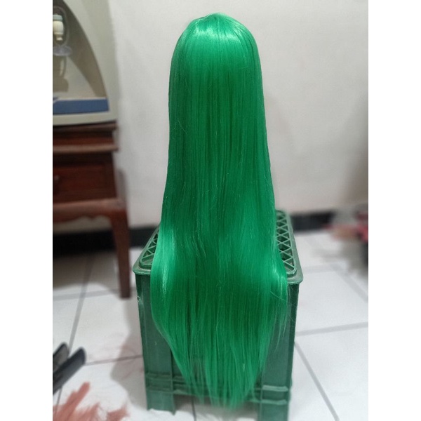 wig base hijau green cosplay enkidu CC code geass hoshiguma wig base cosplay +/-80cm halloween