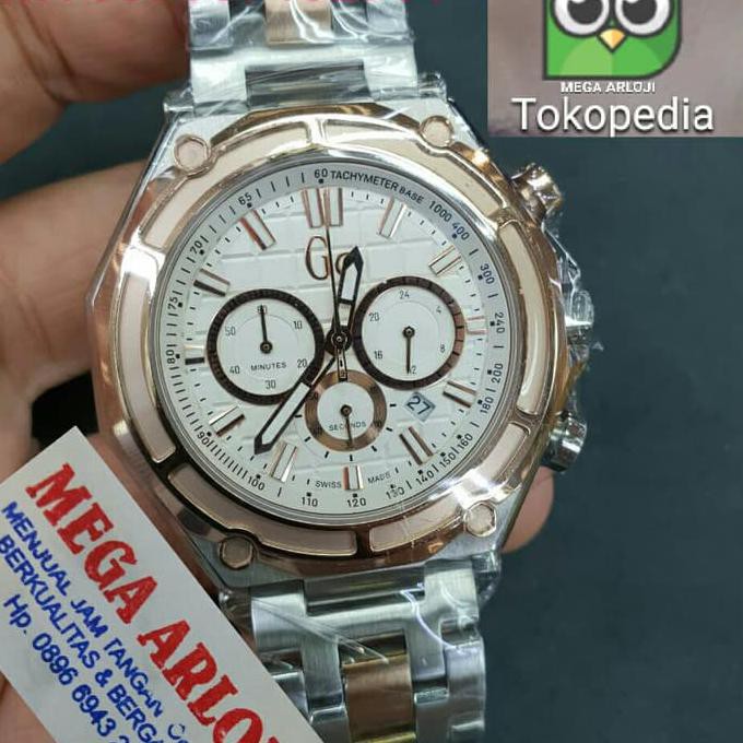 JAM TANGAN COWOK GUESS COLLECTION GC KOMBI ROSEGOLD SUPER PREMIUM AAA