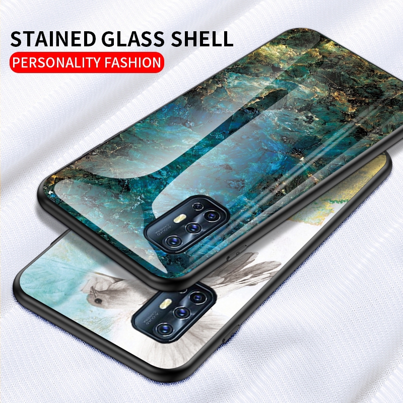 Casing Soft Case TPU Motif Marmer untuk VIVO V19 S1 Pro Z1 Pro VIVO Y11 Y12 Y15 Y17 Y19