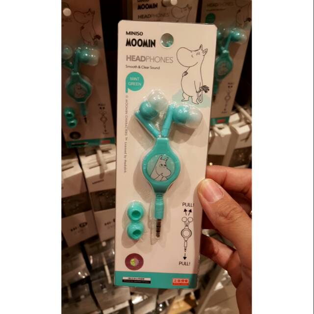 MINISO x MOOMIN MOOMIN HEADPHONES MINT GREEN. earphone miniso murah. Ready surabaya