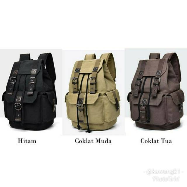 TP23 Tas Ransel Pria Import Backpack Sekolah Tas Punggung Outdoor