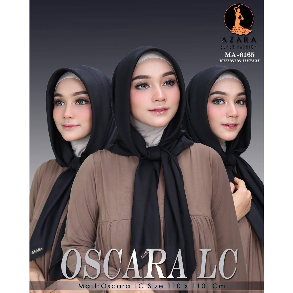 [Grosir 10pcs]Hijab Azara Oskara Laser Cut Khusus Hitam Jilbab Segiempat Jilbab Polos Terlaris Termu