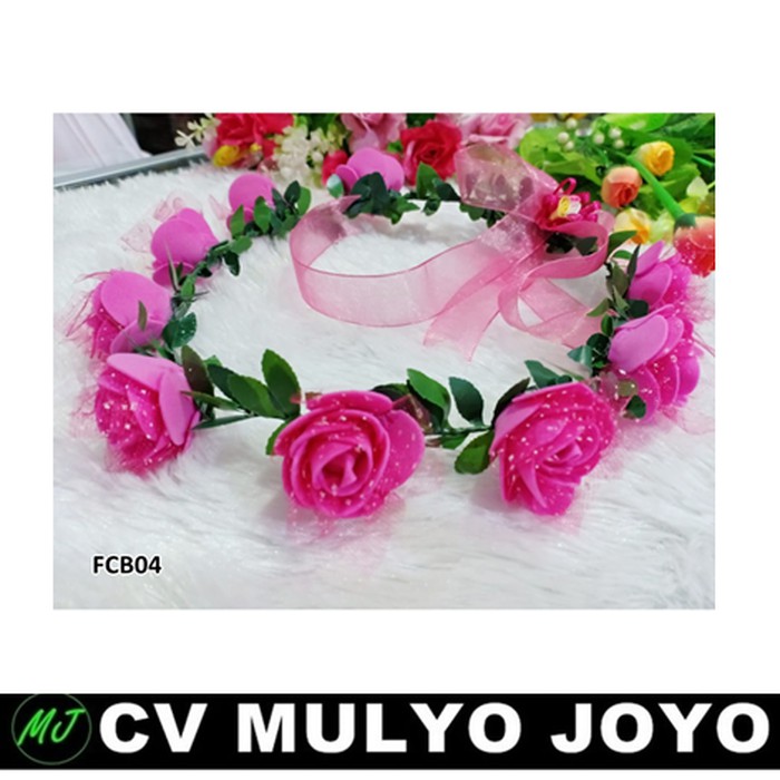 Flower crown Mahkota bunga spon Kode FCB04