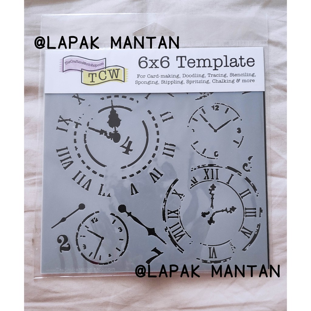 

TCW 6x6 Template Stencil for Card Making etc - CLOCKWORK