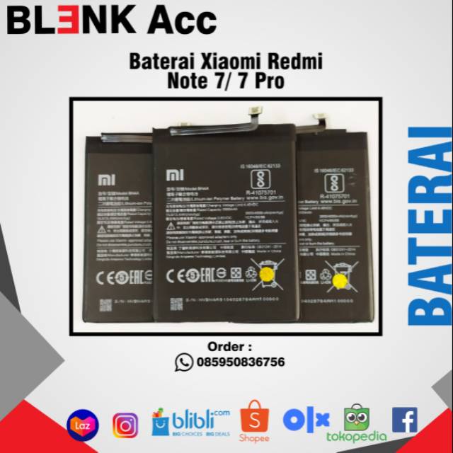 Battery Baterai Xiaomi Redmi Note 7/ 7 Pro BN4A Kualitas Original