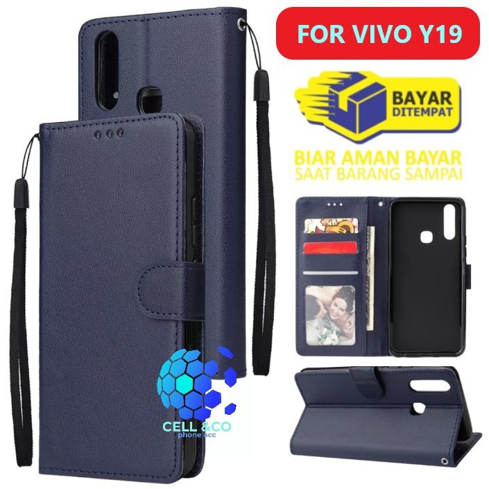 Flip cover VIVO Y19 Flip case buka tutup kesing hp casing hp flip case leather wallet