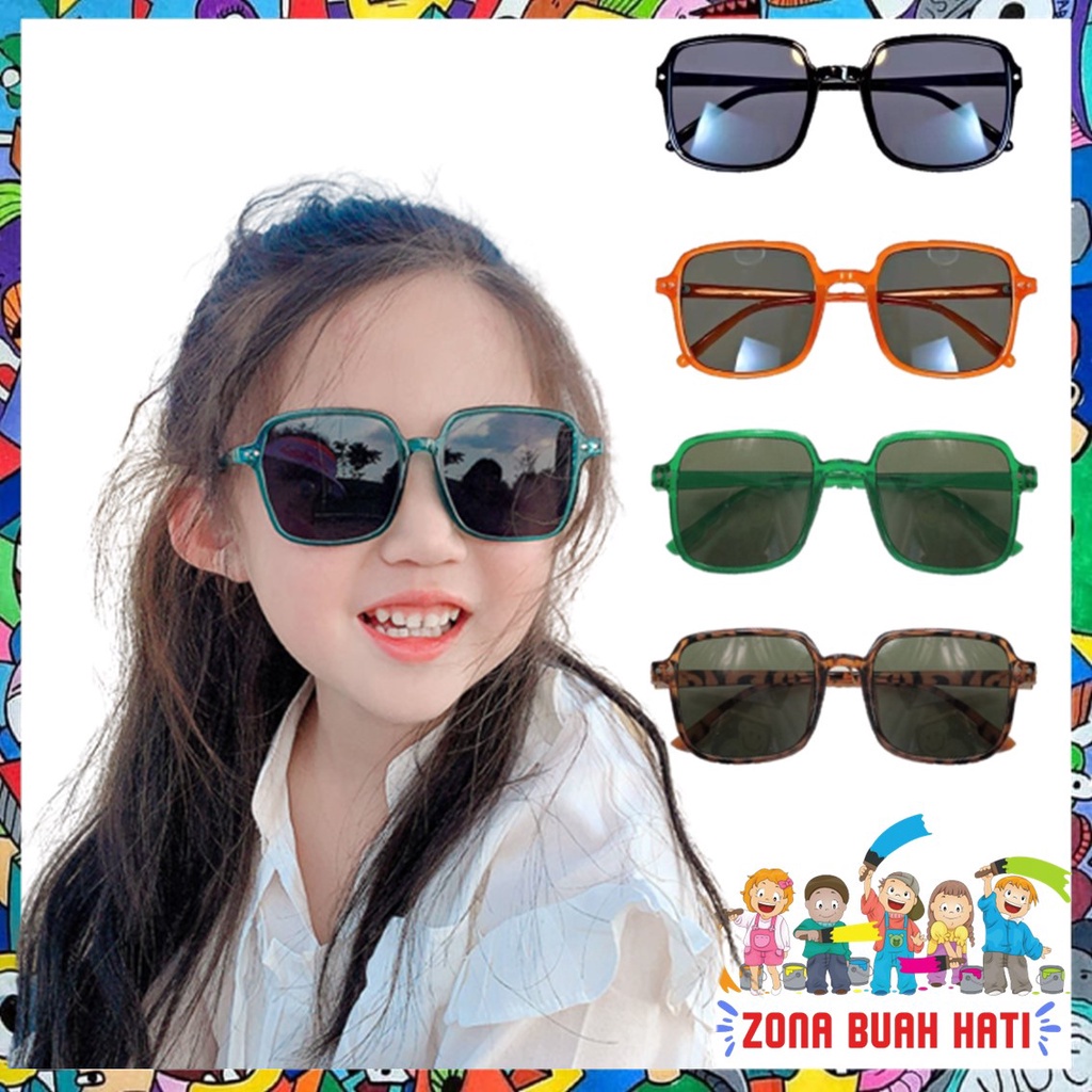 ZBH Kacamata Hitam Anak Lucu 6684 New Trend Terbaru Kotak High Quality Import Kaca Mata Fashion