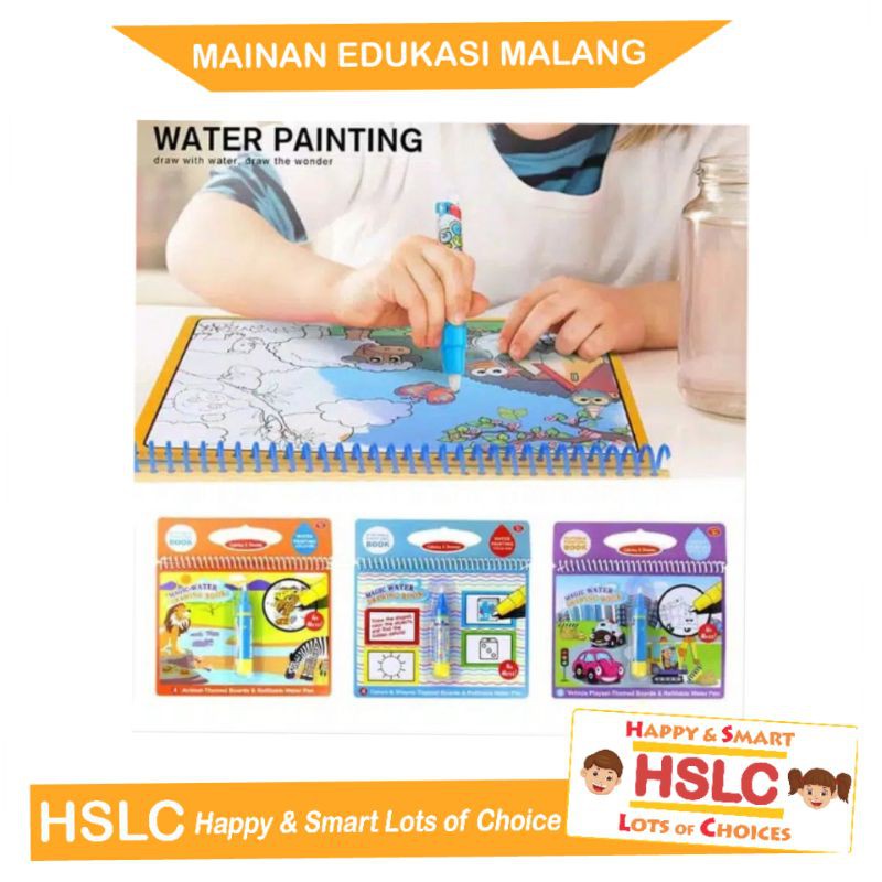 

BUKU MEWARNAI MAGIC DRAWING WATER BOOK BESAR - BUKU GAMBAR dengan AIR Mainan Edukasi - WATERBOOK
