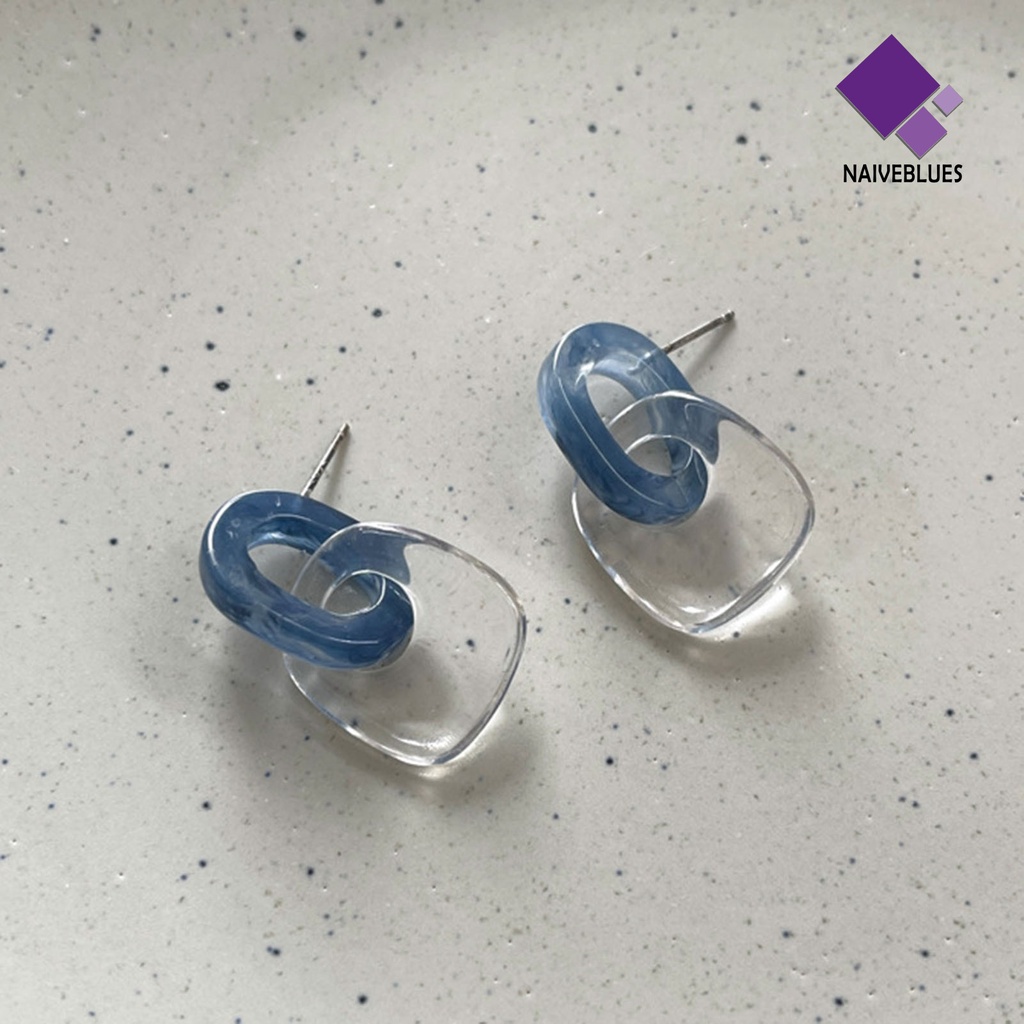 1 Pasang Anting Stud Bentuk Persegi Geometris Bahan Akrilik Untuk Aksesoris