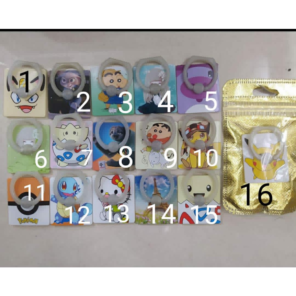 i-Ring/ring stand hp/Cincin Hp/popsocket glow in the dark motif kartun