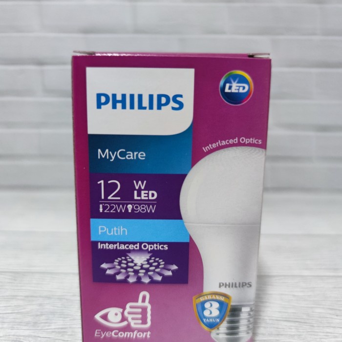 Lampu Philips Mycare LED Bulb 12 Watt Cahaya Putih BERGARANSI RESMI 1 TAHUN MNTAP