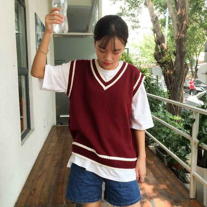 IMPORT WOMAN KNIT VEST MICHIE KOREAN STYLE VEST RAJUT ROMPI OUTER WANITA IMPOR