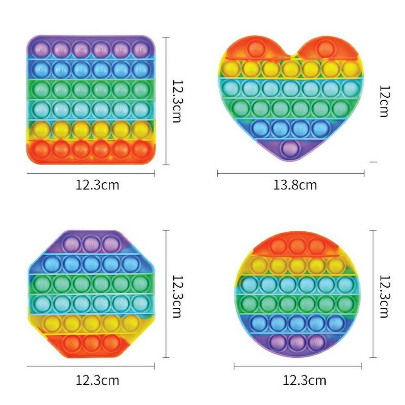 [BISA COD] Pop It Besar Rainbow Segiempat Jumbo Popit Mainan Edukasi Anak