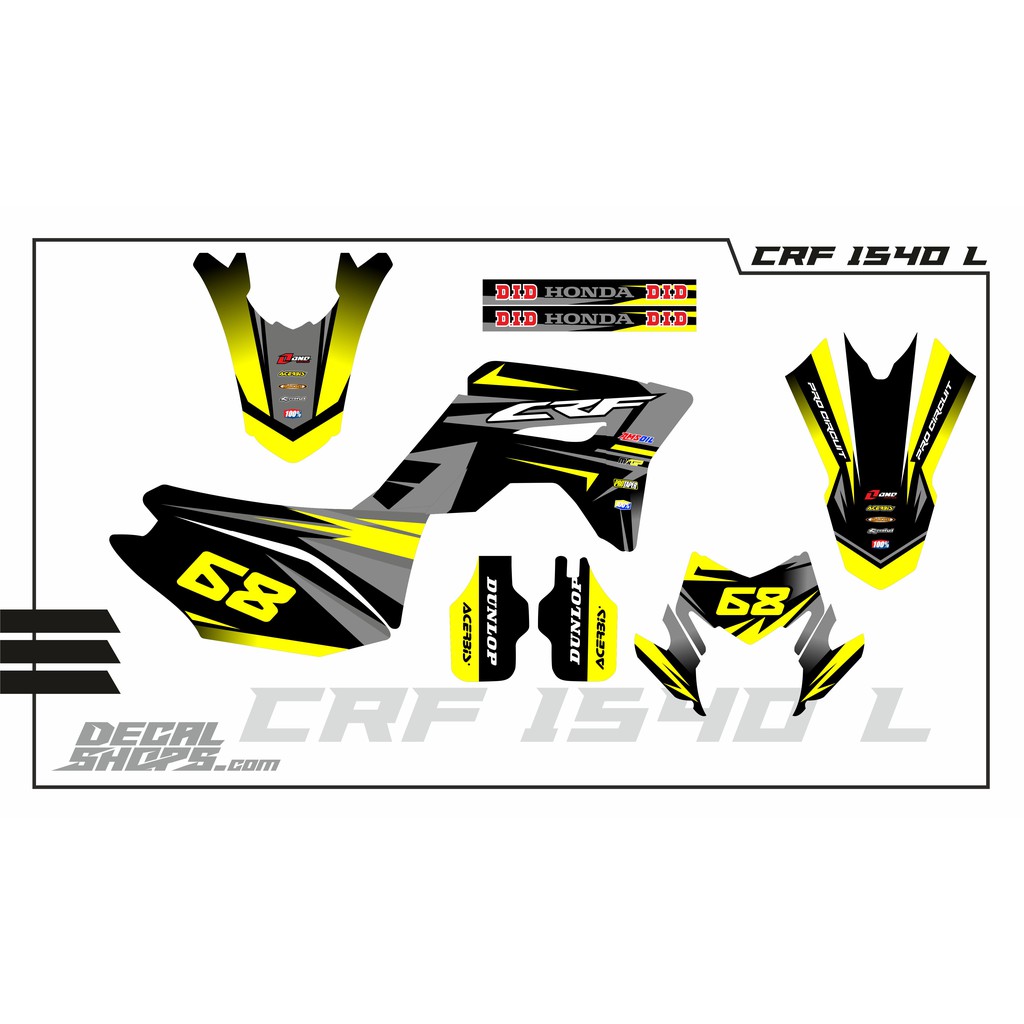 DECAL CRF MURAH DECAL CRF MURAH KEREN DECAL CRF SIMPEL DECAL PINK HITAM KUNING