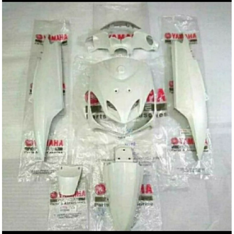 COVER BODY PAKET FULL SET BODY HALUS MIO SMILE PUTIH ORIGINAL YAMAHA