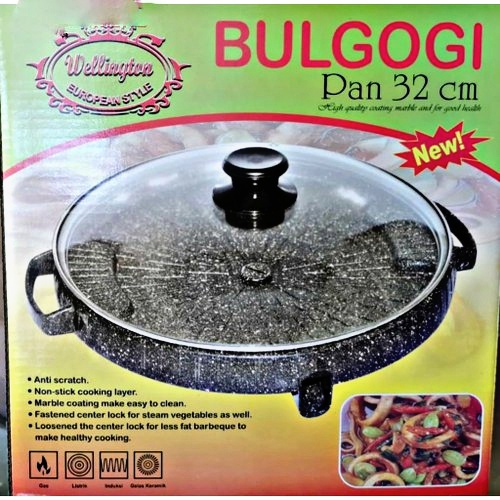 PROMO (BISA COD) WELLINGTON BBQ BULGOGI PAN BULAT 32 CM NON STICK